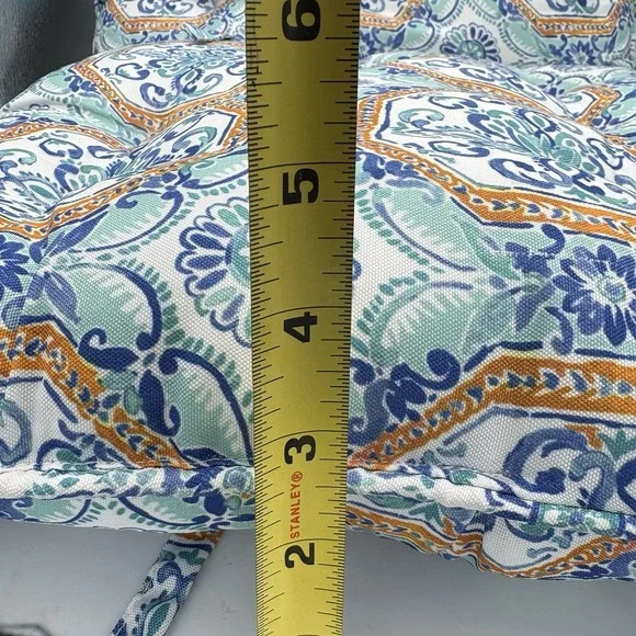 Nicole Miller Home Pillows Square Decor with Chair Ties 15"x15" Teal Set of 2 - Picture 6 of 11